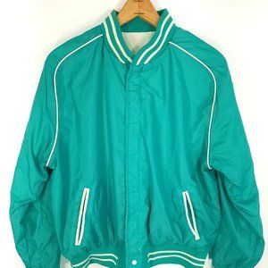 Vtg Outreach Jacket Men's Medium Zip Front Long Sleeve Reversible Multicolor